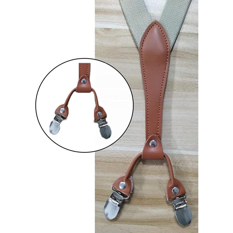 Y型 サスペンダー 25mm幅 背中側 ダブルクリップ メンズ レディース