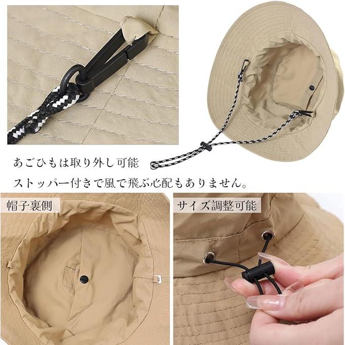 バケットハット 折りたたみ 収納 サファリハット あご紐付き