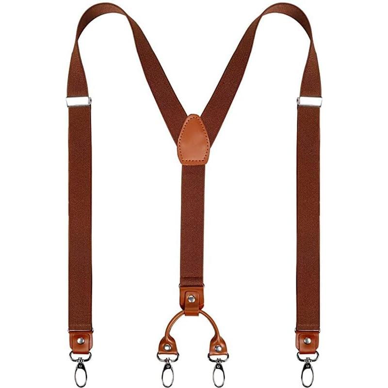 メンズ サスペンダー Y型 カラビナ留具 25mm 幅 4クリップ レディース