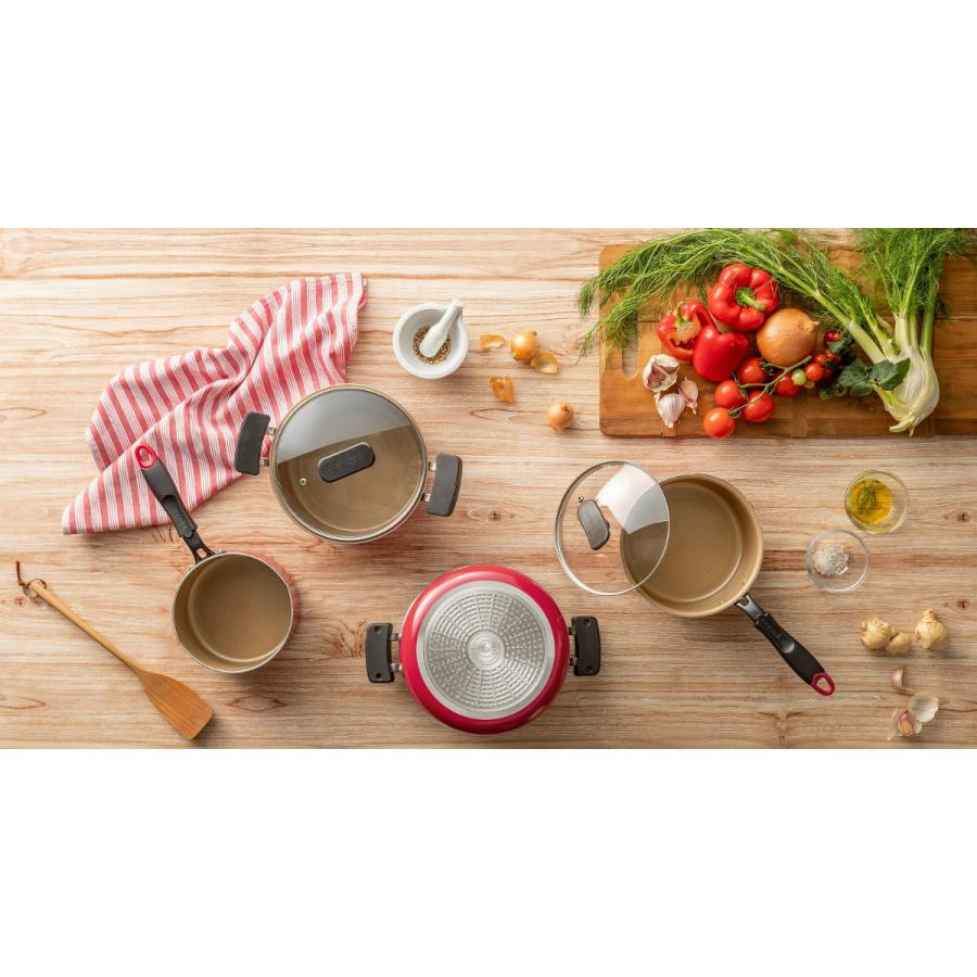 evercook エバークックアルファ α フライパン EAFP22RD レッド 22cm IH