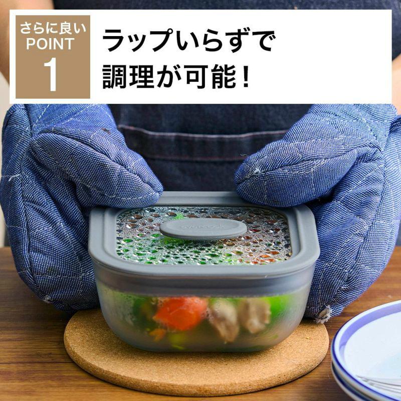 evercook 正規品 エバークック 電子レンジ 調理器具 ガラス製 スクエア
