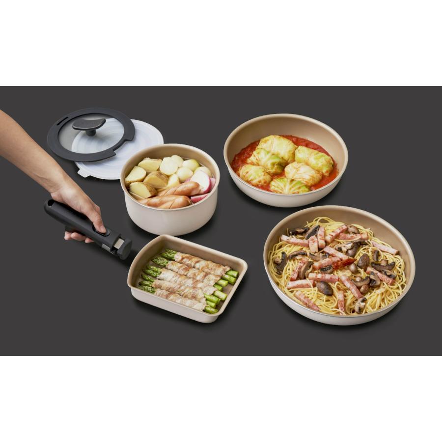 evercook 着脱7点セット EIST7IV2 | フライパン鍋セット evercook 着脱7点セット EIST7IV2 | フライパン鍋セット
