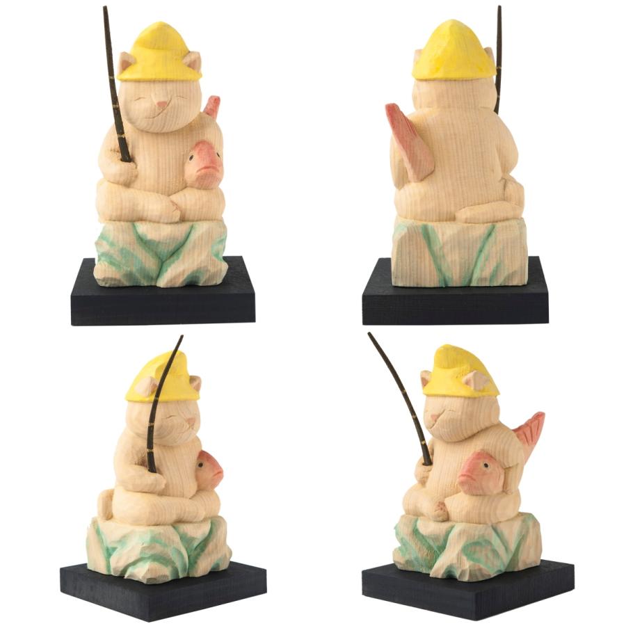 猫buddha 桝入り恵比寿 大黒天セット 木彫 縁起物 MORITA_5