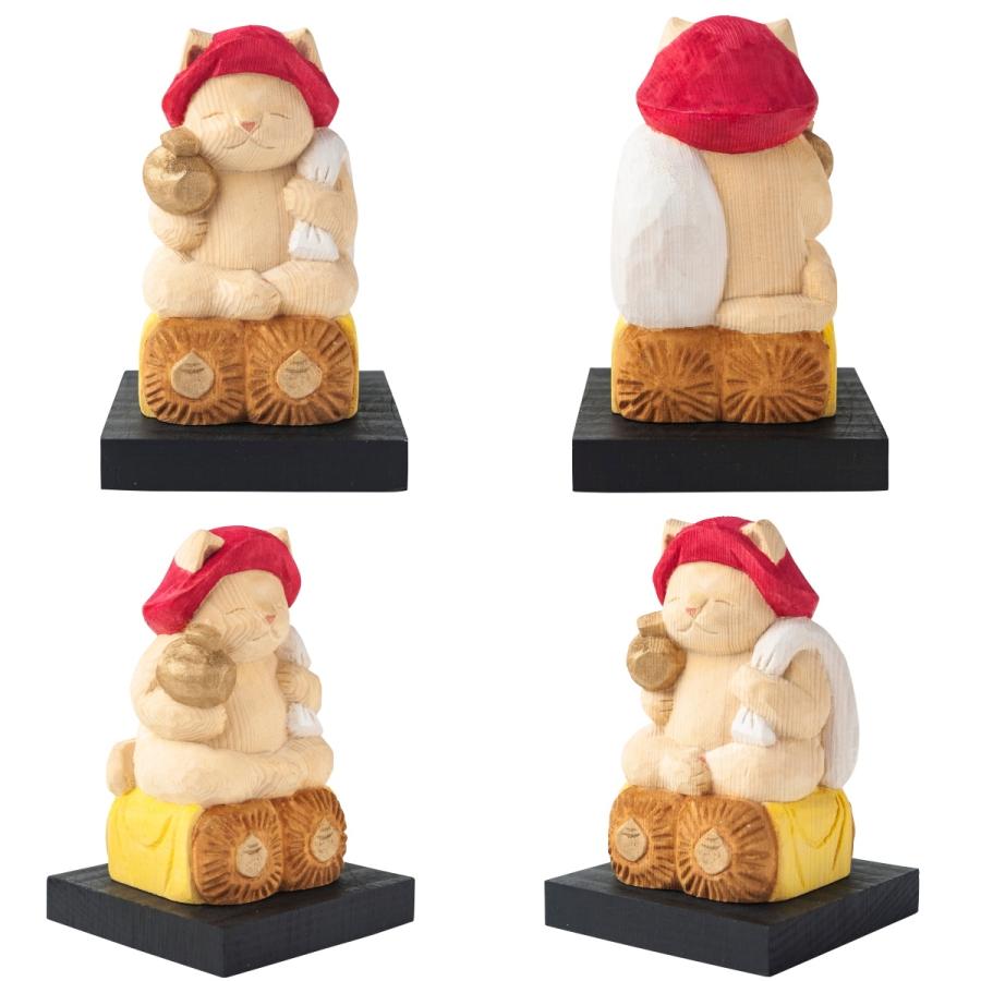 猫buddha 桝入り恵比寿 大黒天セット 木彫 縁起物 MORITA_6