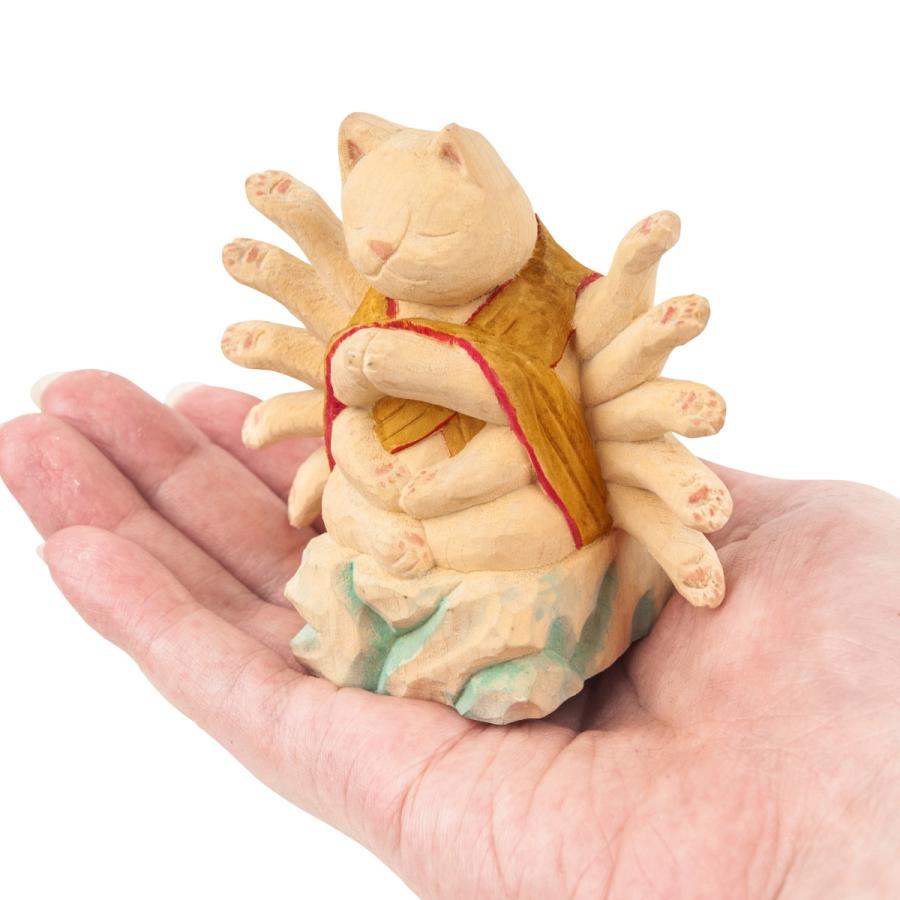 猫buddha にゃんぶっだ 千手観音 子(ねずみ)年の守護本尊 十二支御守り本尊 木彫 縁起物 T00537 MORITAの画像