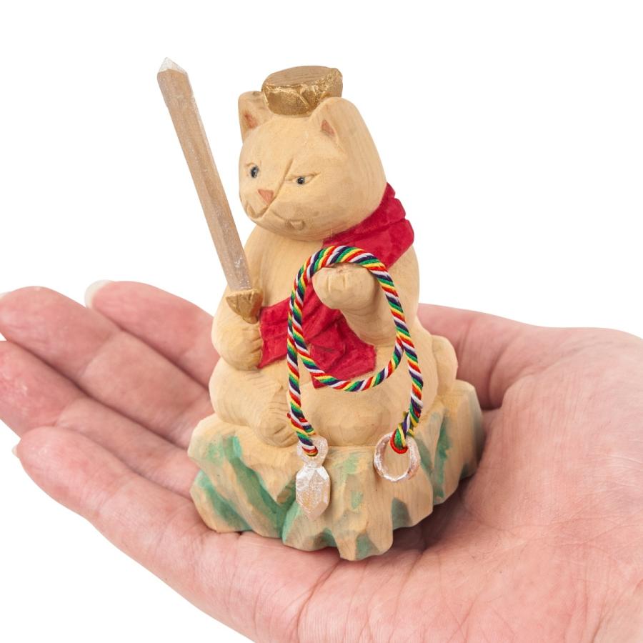 猫buddha にゃんぶっだ 不動明王 酉(とり)年の守護本尊 十二支御守り本尊 木彫 縁起物 T00543 MORITAの画像