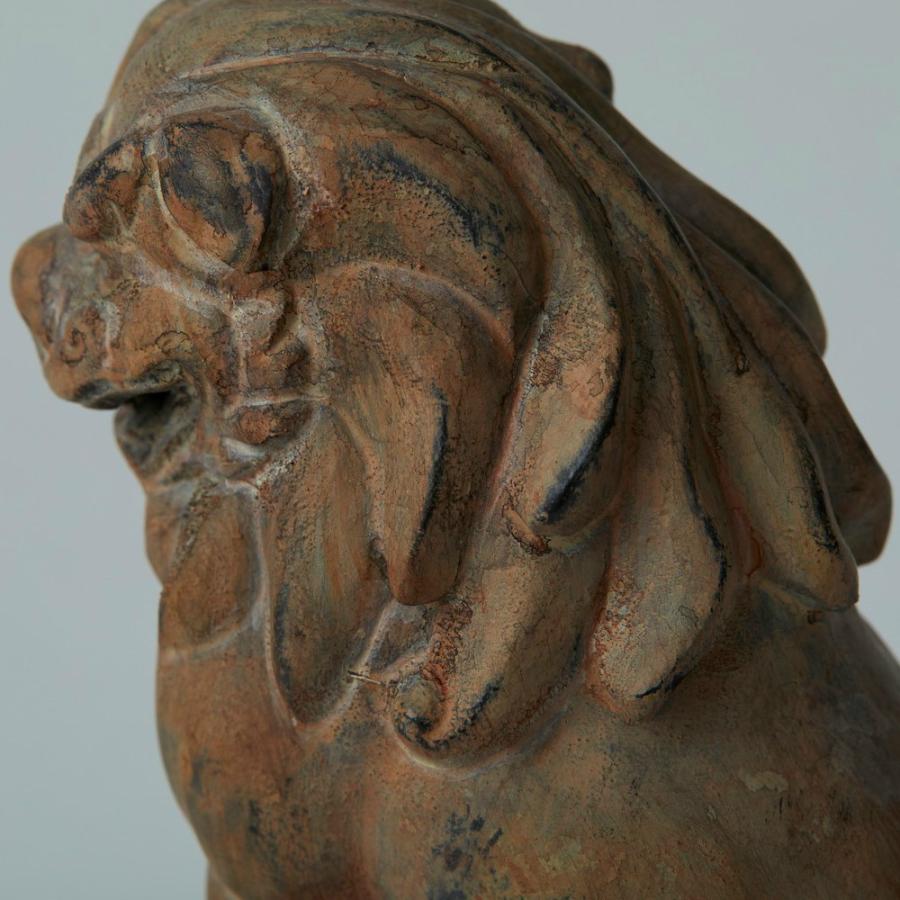 WOOD 獅子 しし TW3536 | 約90(H)×54(W)×83(D)mm 90g 木製 仏像 イスム 