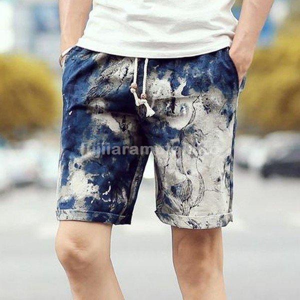 浜辺パンツハーフパンツ花柄パンツメンズ短パン海パンツ半ズボンウエスト紐ストレートパンツショーパン大きいサイズ Oqnvfjjblv ファッション Sprintmart Com