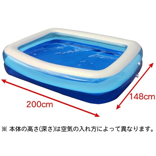 ファミリープール 超大型 200cm×148cm ジャンボサイズ 家庭用プール  