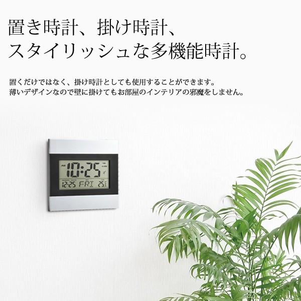 時計 アルミフレーム 多機能 デジタルクロック 壁掛け時計 置き時計 インテリア 見やすい大画面液晶 アラーム カレンダー タイマー 温度計 薄型 時計 Almic I Shop7 通販 Yahoo ショッピング