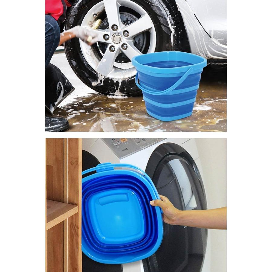 折りたたみ バケツ 大容量 10リットル 使う時だけパッと広がる 洗車 釣り 掃除用具 スクエア型 たっぷり水汲み 超コンパクト収納 厚み5cm 特大バケツ Axl 20171219 Baketu I Shop7 通販 Yahoo ショッピング
