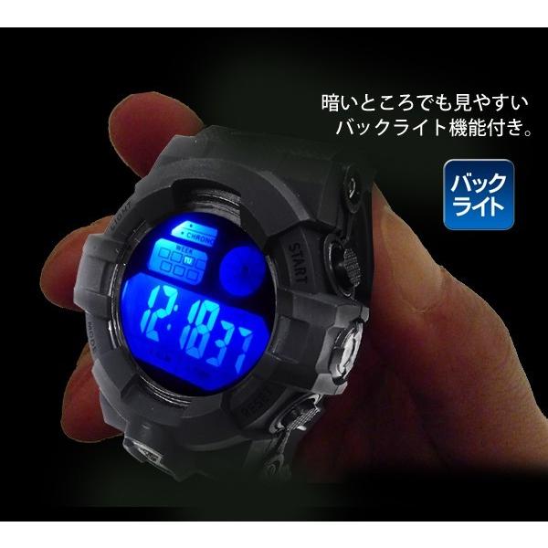 多機能 腕時計 デジタルウォッチ 防水 バックライト液晶 スポーツ時計 