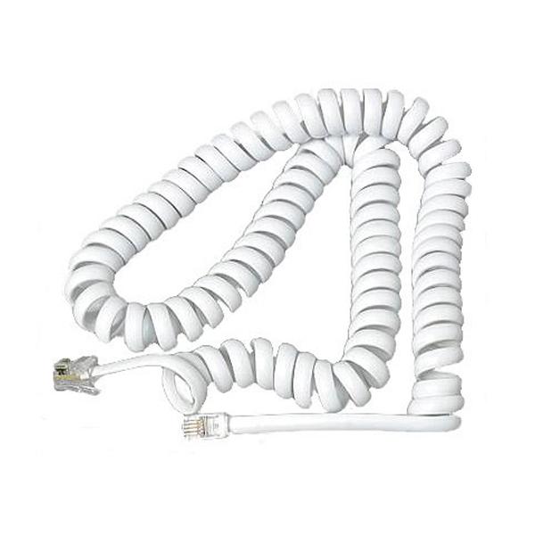 受話器用 カールコード 安全 3m テレホン受話器コード 4極4芯 Fax 電話機本体 受話器 オフィス 家庭用 安い 電話コード 新品 接続 ホワイト