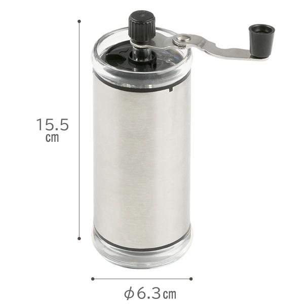 コーヒーミル 手動 アウトドア 手挽き ステンレス キャンプ 粗さ調整可
