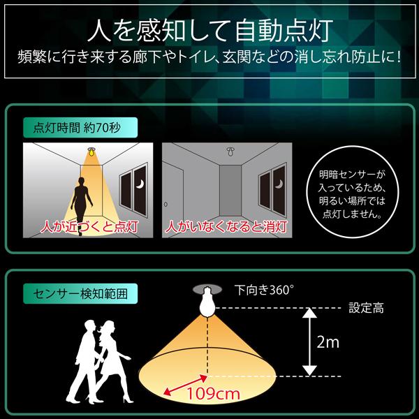 人感センサー付き LED電球 60W相当 明暗センサー 自動点灯&消灯 節電 トイレ照明 一般電球サイズ E26 昼光色 電球色 省エネ 長寿命 すぐ着く ◇ センサー電球I :20210806-denkyu:i-shop7 - 通販 - Yahoo!ショッピング 人感センサー付き LED電球 60W相当 明暗センサー 自動点灯&消灯 節電 トイレ照明 一般電球サイズ E26 昼光色 電球色 省エネ 長寿命 すぐ着く ◇ センサー電球I :20210806-denkyu:i-shop7 - 通販 - Yahoo!ショッピング