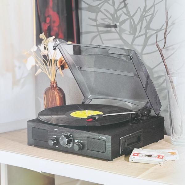 レコードプレーヤー 本体 ステレオ スピーカー内蔵 AM/FM ラジオ