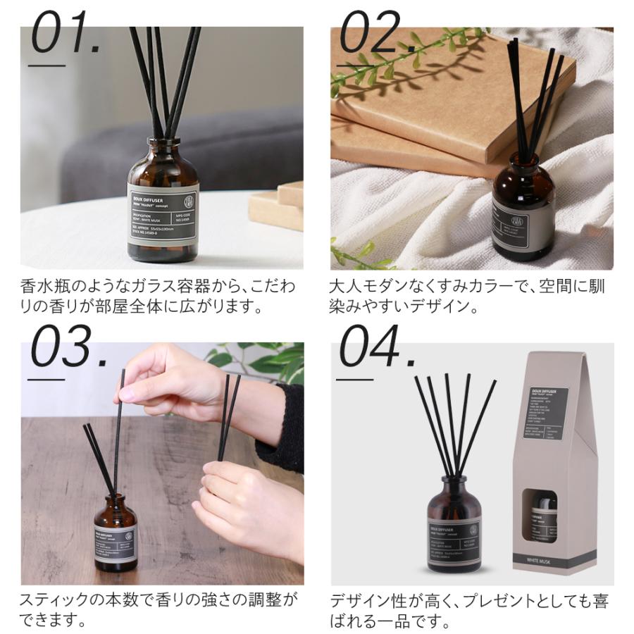 リードディフューザー 3個セット ホワイトムスク スティック ルーム