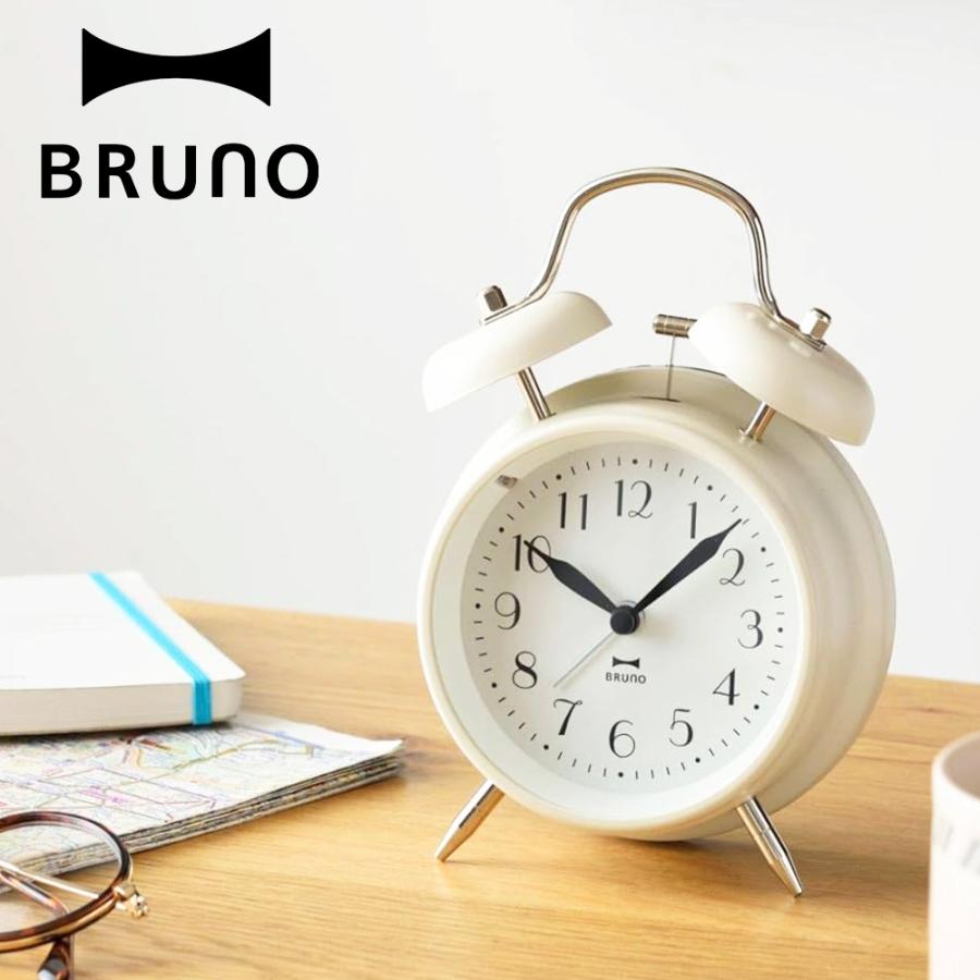 BRUNO（ブルーノ） 置き時計 目覚まし時計 静か ホワイト 連続秒針