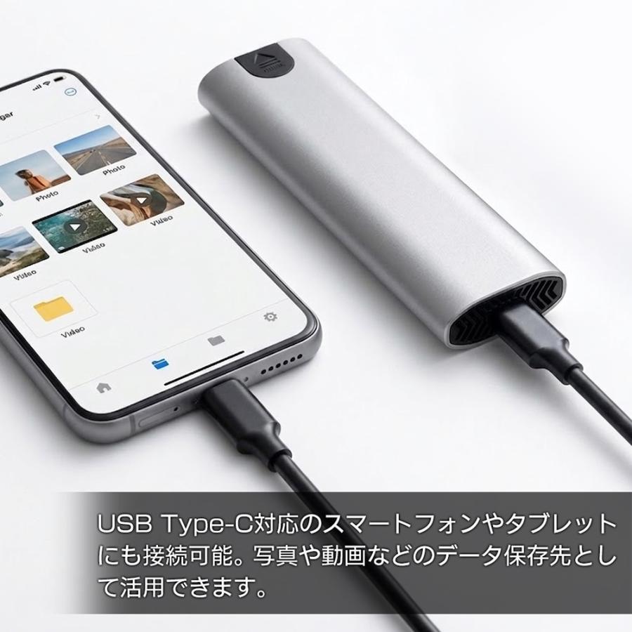 ポータブルSSD 4TB USB3.1 Gen2 外付けSSD Type-C接続 NVMe SSD 最大