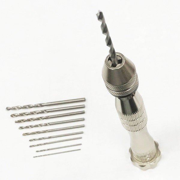 ピンバイスセット 高精度 精密ハンドドリル 10本セット 穴あけ工具