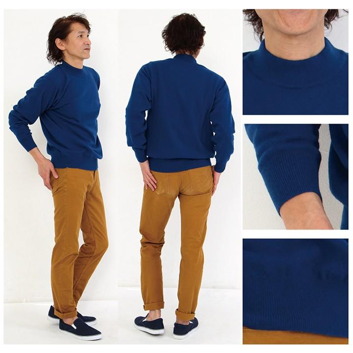 未使用 カシミヤ ハイネックニットセーター カシミヤ100% 4 M ネイビー 送料無料】【カシミヤ100％試験鑑定証明済】メンズ ハイネック