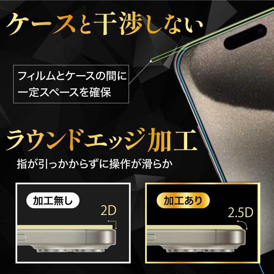 iPhone15Pro 保護フィルム ガラスフィルム 2枚 カメラカバー 2枚 レンズカバー カメラ保護 アイフォン アイホン 組み合わせセット 4枚セット｜i-smart｜09