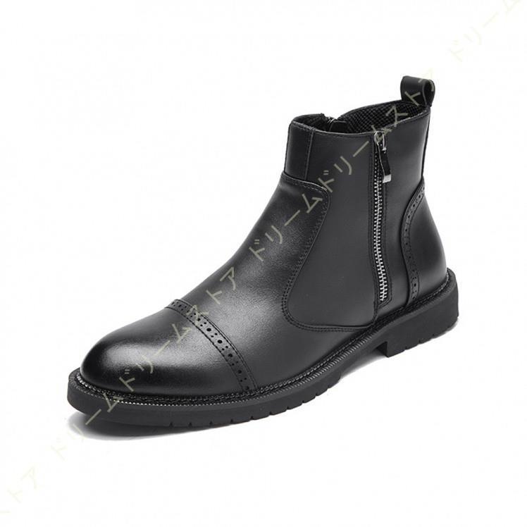 ビジネスブーツ 本革 紳士靴 メンズ ブーツ ショートブーツ サイドジッパー ハイカット ブーツ 大きいサイズ カジュアル イングランド風 黒 歩きやすい 通気性｜i-store-y｜14