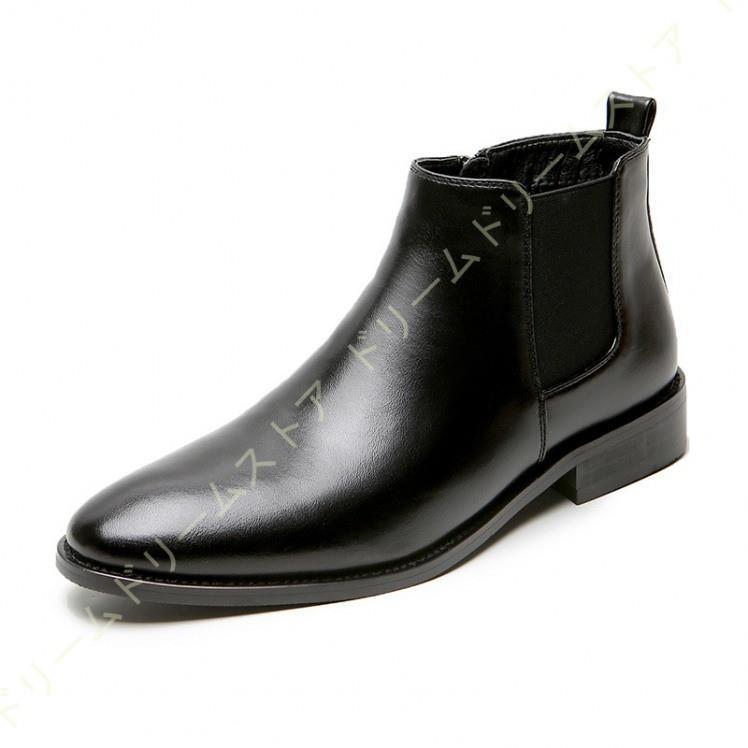 メンズ ビジネスシューズ 紳士靴 サイドジップ 大きいサイズ 革靴 ショートブーツ 黒 ブラウン 普段用 ビジネス 作業用 ポインテッドトゥ かっこいい｜i-store-y｜09