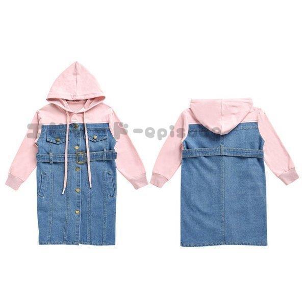 子供服 ワンピース 春秋 長袖 キッズ 女の子 デニムワンピース パーカー 子供ドレス ジュニア ベビー服 カジュアル おしゃれ 可愛い 新品 120 130 140 150 160｜i-store-y｜16