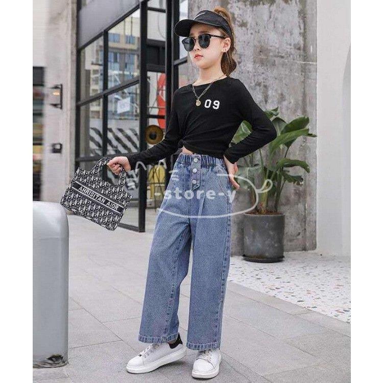 子供服 デニムパンツ ワイドパンツ 春秋 女の子 ジーンズ ジーパン カジュアル ロングパンツ 長ズボン ガウチョパンツ ボトムス キッズ こども ゆったり 可愛い Ls Et あいストアヤフーショッピング店 通販 Yahoo ショッピング