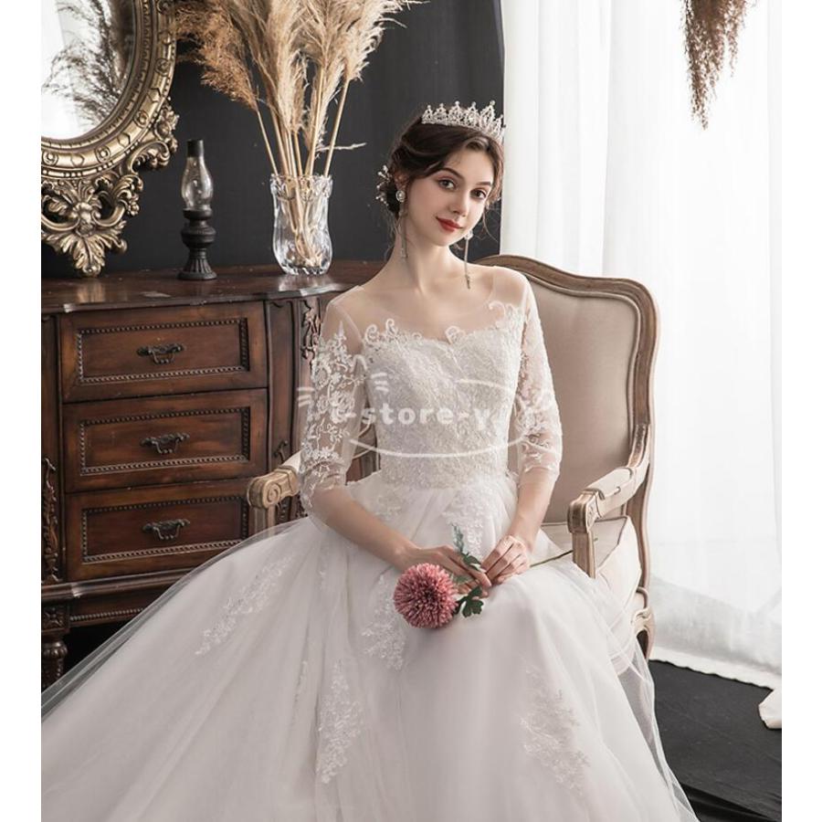 出産祝い ウエディングドレス サッシュベルト ロングドレス 披露宴 ブライダル 結婚式 プリンセス 花嫁 Aラインドレス 安い ボレロ トレーンドレス 二次会 Aライン サイズ L