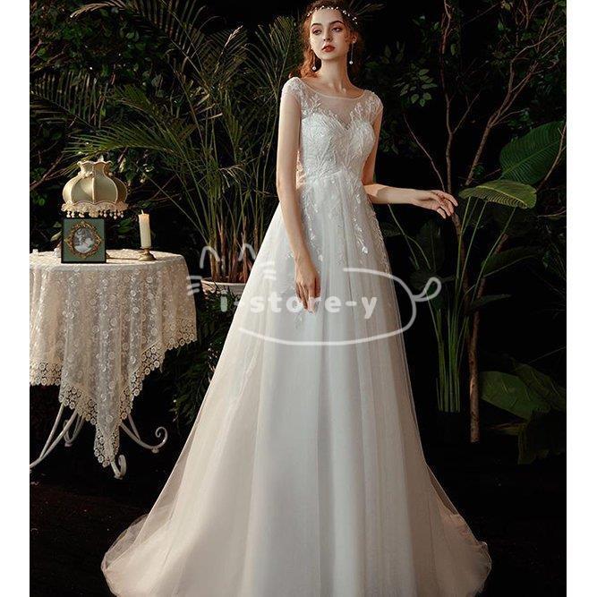 ウェディングドレス Aライン 安い ウエディングドレス 二次会 花嫁 パーティードレス 披露宴 ブライダル 結婚式 ロングドレス 白 大きいサイズ シンプルドレス