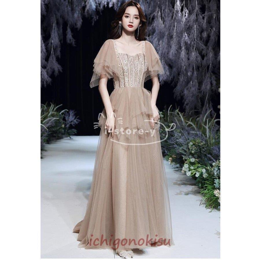 ウエディングドレス ロング丈ドレス パーティードレス Vネック 20代 30代 40代 トレーンドレス フォーマル 結婚式ドレス 披露宴 二次会 お呼ばれ 演奏会 発表会