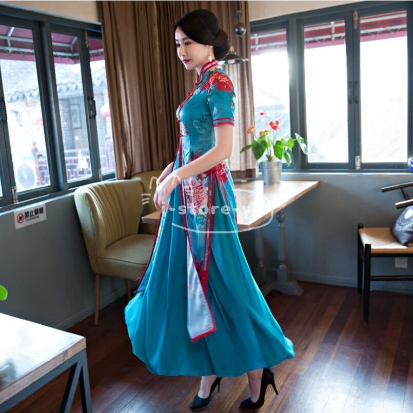 チャイナドレス ロング チャイナドレス コスプレ チャイナドレス 大きいサイズ ドレス 結婚式 お呼ばれ チャイナ風 ワンピース パーティードレス 花柄