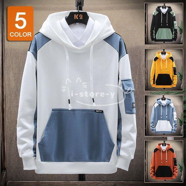 スウェットパーカー メンズ パーカー 春服 長袖 フード付き 配色 ゆったりプルオーバーパーカー 30代40代50代 メンズファッション 人気 カジュアルトップス Ls Nsy あいストアヤフーショッピング店 通販 Yahoo ショッピング