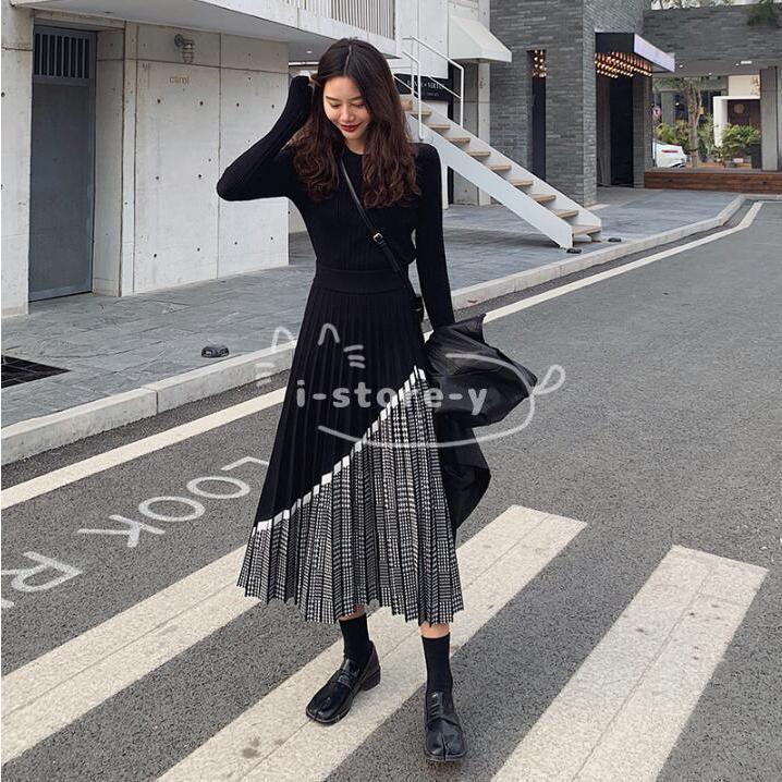 スカート レディース プリーツスカート 切り替え風 マキシスカート 春 夏 秋冬 ロング丈 ロングスカート黒 ウエストゴム 大人 代 30代 40代 Ol ママ 母 Ls Qz あいストアヤフーショッピング店 通販 Yahoo ショッピング