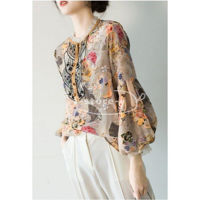 レディースファッション 2種類選べる ブラウス レディース 40代 春夏秋新作 オシャレブラウス シフォンブラウス きれいめ花柄 パフスリーブ 長袖 トップス 韓国風 大人 通勤ol ゆったりシャツ 30代 Dskxi87mg4 Www Boulevardrestaurants Com