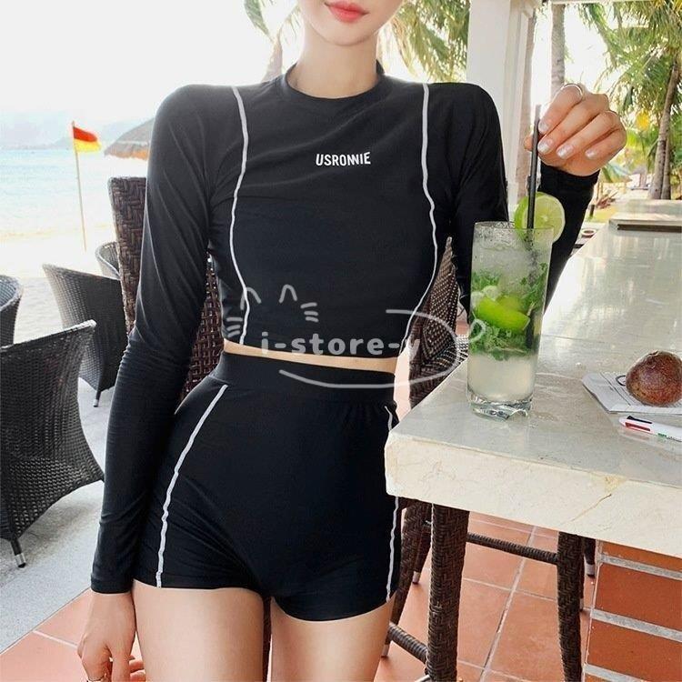 ラッシュガード レディース 上下セット 水着 体型カバー 長袖 大きいサイズ おしゃれ ショートパンツ ウェットスーツ Uvカット Ls Yy1201 あいストアヤフーショッピング店 通販 Yahoo ショッピング