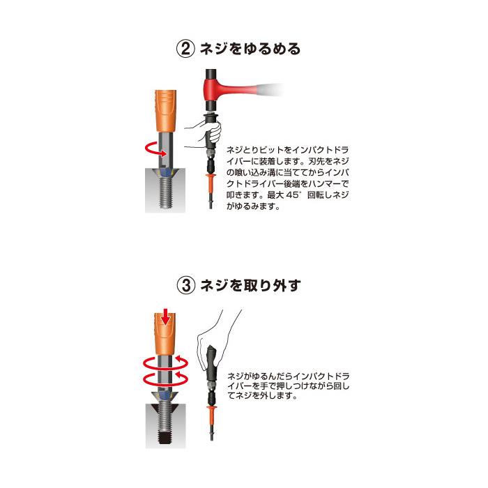 ANEX 1903-NS ネジとりインパクト スリム「ネジに喰い込む」ねじとりビット 付 （M2-M4ネジ対応）｜i-tools｜06