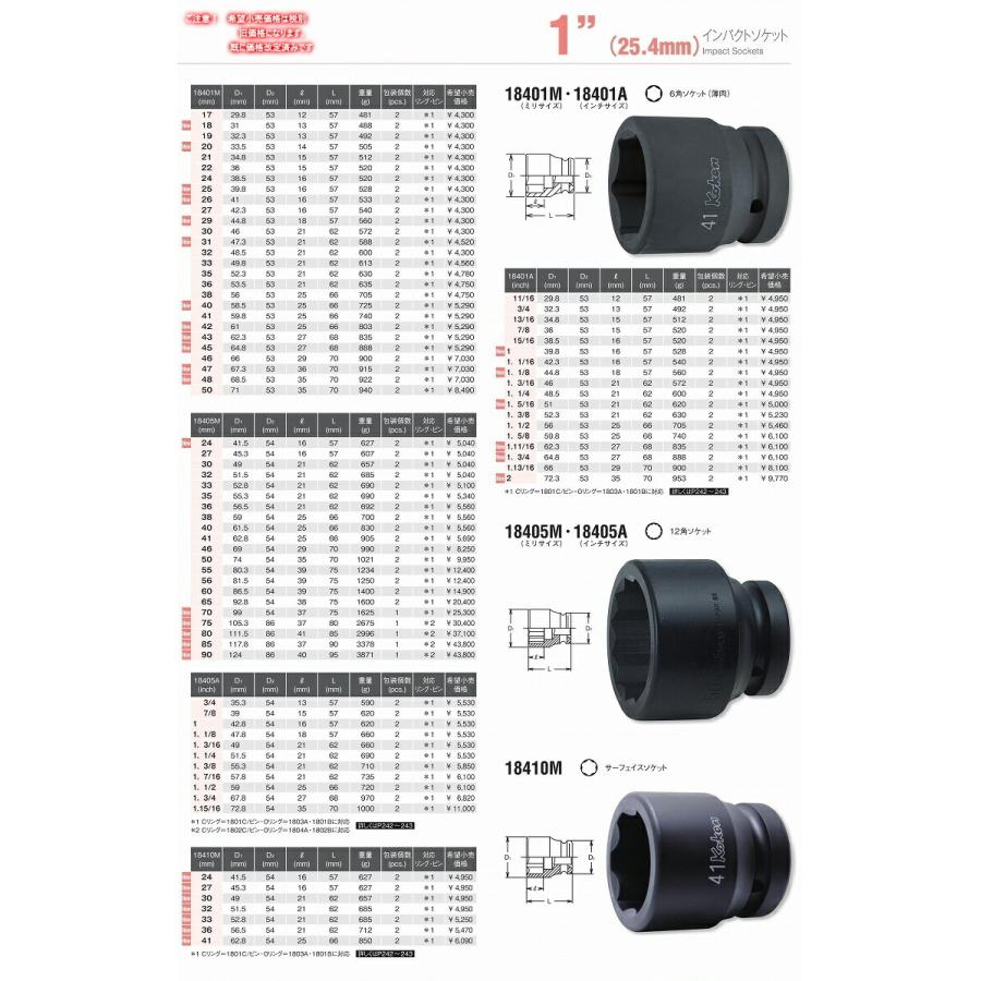 Ko-ken 18410M-41 1"sq. インパクト サーフェイス ソケット 41mm  コーケン / 山下工研｜i-tools｜05