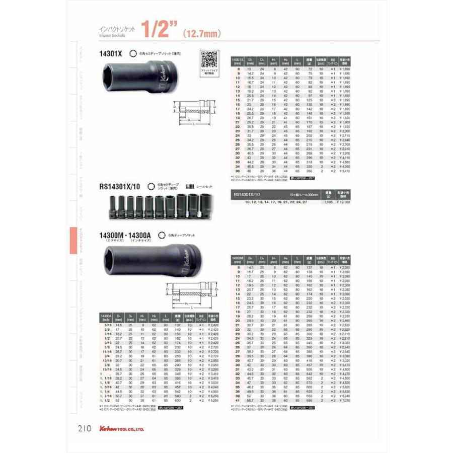 Ko-ken 14300M-17 1/2"sq. インパクト ロングソケット 17mm  コーケン / 山下工研｜i-tools｜03