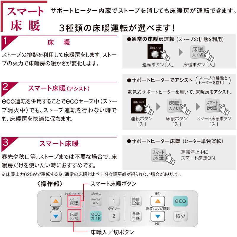 FF式ストーブ コロナ フィルネオ FIRNEO 床暖 FF式 石油ストーブ 輻射 UH-FIR7022 床暖房 薄型 主に18畳用 クールトップ おしゃれ 灯油  寒冷地用大型ストーブ｜i-top｜10