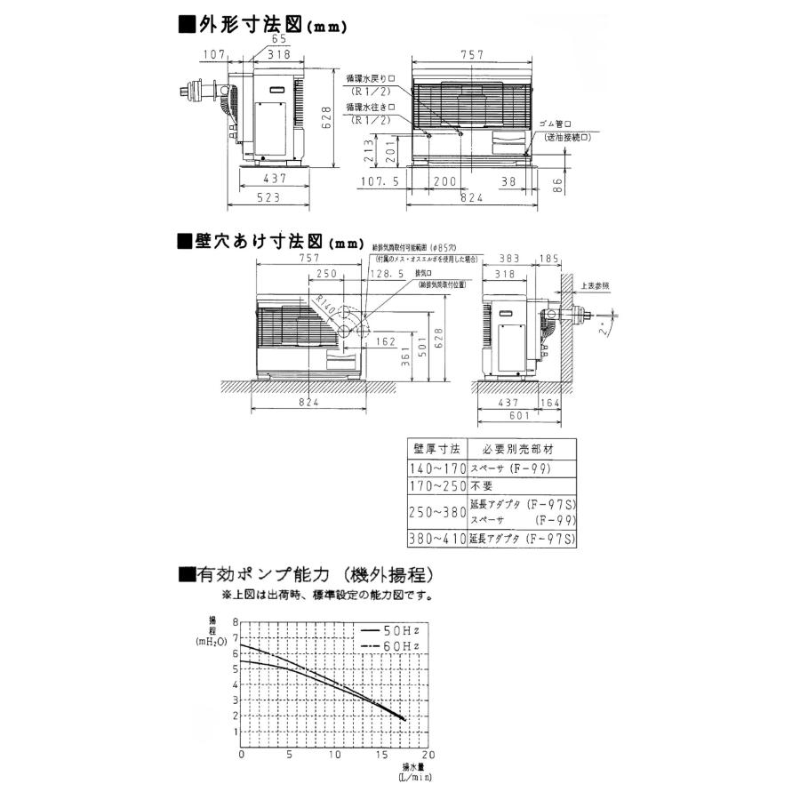CORONA（住宅設備） FF式ストーブ ツインヒーター コロナ 温水暖房