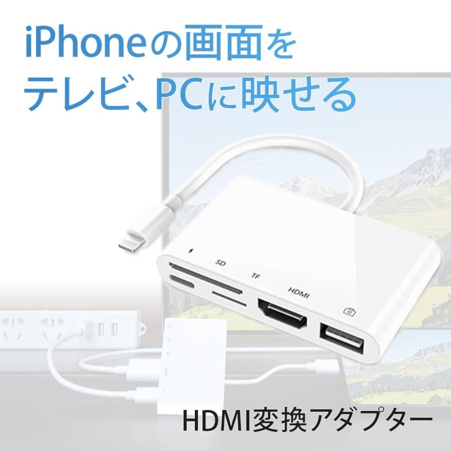 Iphone Hdmi 変換ケーブル 変換アダプター テレビ ミラーリング Hdmi 接続 Ipad 5ポート ブランド激安セール会場