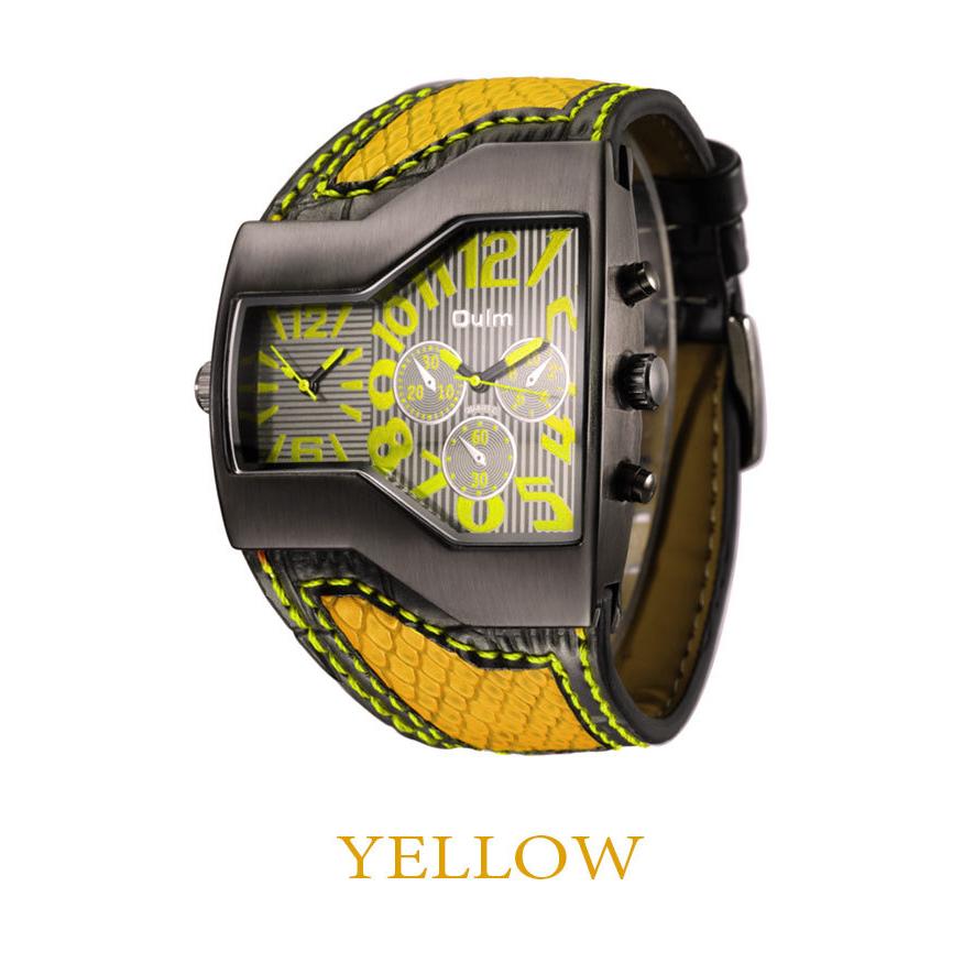 2フェイス腕時計 Oulm 腕時計 メンズ 時計 アナログ スポーツ腕時計メンズカジュアルレザー ファッション 男性 ウォッチ オシャレ ビジュアル ユニコ 通販 Yahoo ショッピング