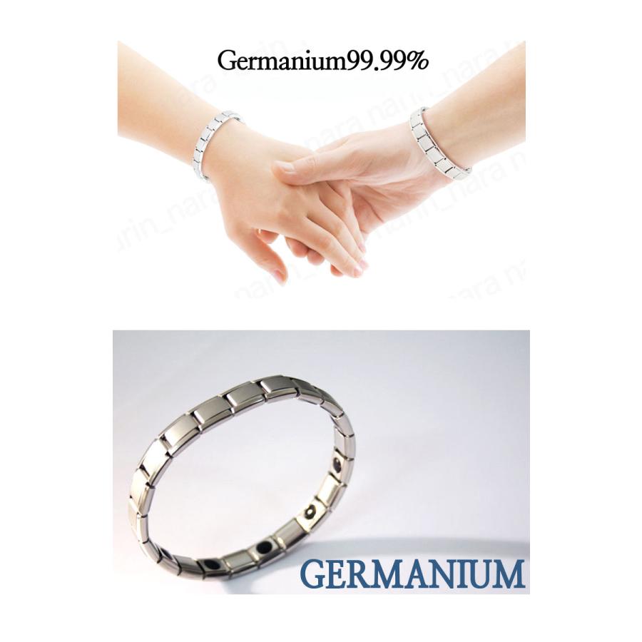 10石 ゲルマニウムブレスレット シルバー 健康アクセサリー ステンレス