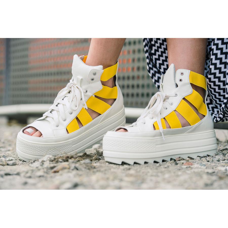 FESSURA レディース サンダル PU WHITE EL YELLOW イエロー ウィメンズ