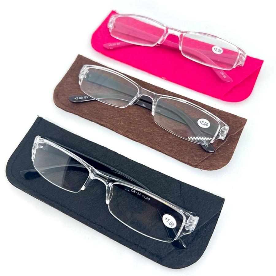 メガネ 眼鏡 老眼鏡 ケース付き 度入り 老眼 輻射防止 目に優しい