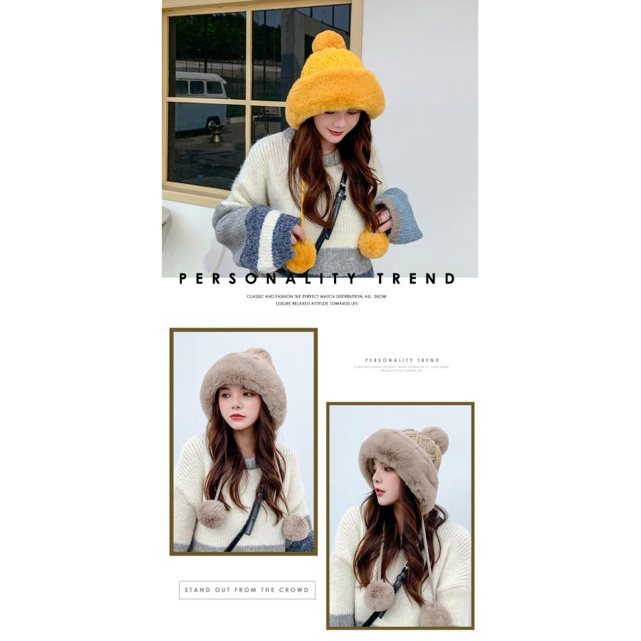 ふわふわ 帽子 ロシア帽子 スキー帽子 防寒用 パイロットキャップ 冬