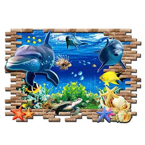ウォールステッカー シール式 海 魚 熱帯魚 インテリア Wall Sticker 壁紙 飾り 内装 カッティングシート Diy リフォーム イルカ Wall057 ユニコ 通販 Yahoo ショッピング